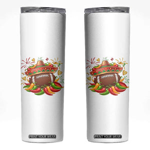 Funny Cinco De Mayo Football Skinny Tumbler Mexican Fiesta Party TS12 White Print Your Wear