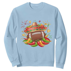 Funny Cinco De Mayo Football Sweatshirt Mexican Fiesta Party TS12 Light Blue Print Your Wear