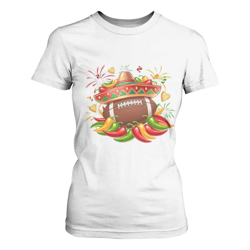 Funny Cinco De Mayo Football T Shirt For Women Mexican Fiesta Party TS12 White Print Your Wear