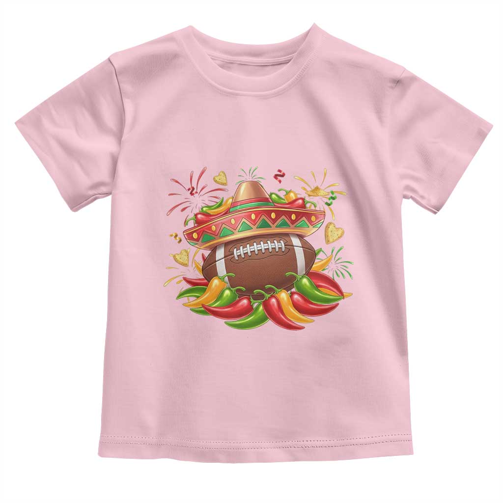 Funny Cinco De Mayo Football Toddler T Shirt Mexican Fiesta Party TS12 Light Pink Print Your Wear