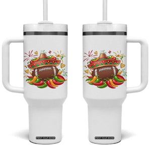 Funny Cinco De Mayo Football Tumbler With Handle Mexican Fiesta Party TS12 One Size: 40 oz White Print Your Wear