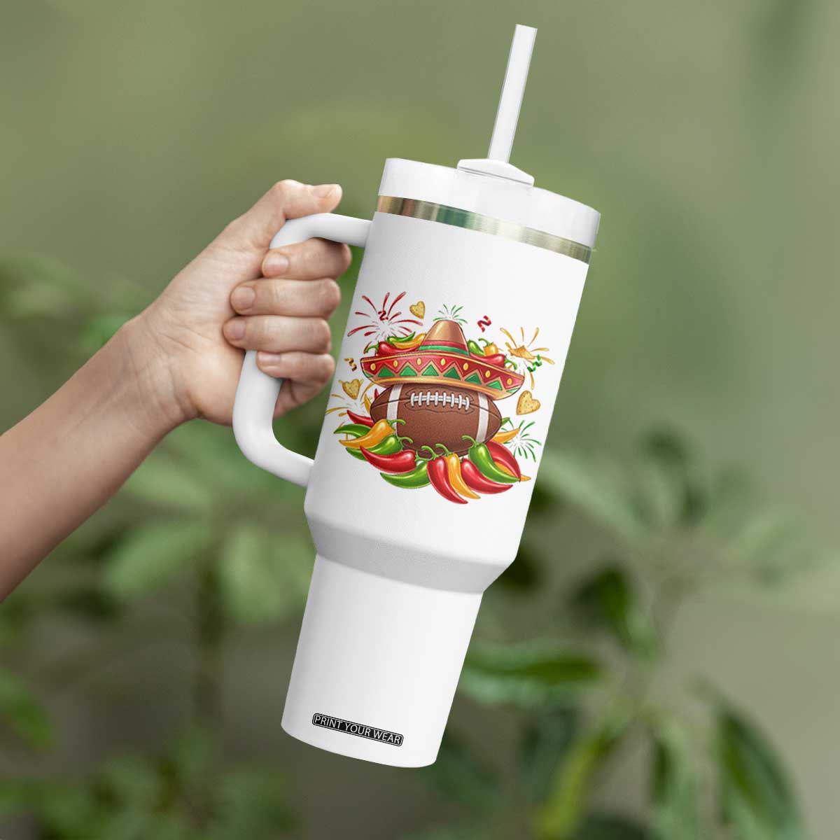 Funny Cinco De Mayo Football Tumbler With Handle Mexican Fiesta Party TS12 Print Your Wear