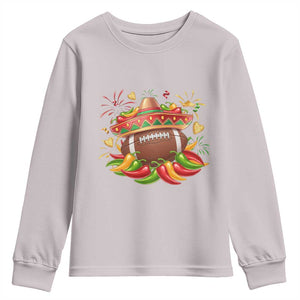 Funny Cinco De Mayo Football Youth Sweatshirt Mexican Fiesta Party TS12 Ice Gray Print Your Wear