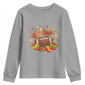 Funny Cinco De Mayo Football Youth Sweatshirt Mexican Fiesta Party TS12 Sport Gray Print Your Wear