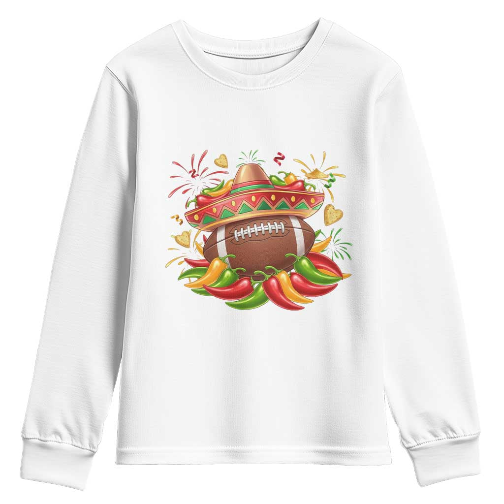 Funny Cinco De Mayo Football Youth Sweatshirt Mexican Fiesta Party TS12 White Print Your Wear