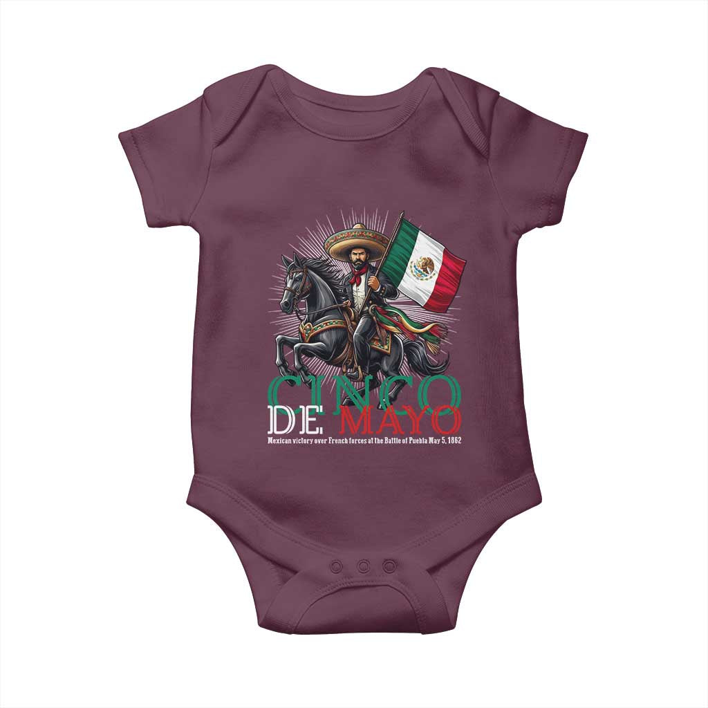 Cinco De Mayo Battle Of Puebla Baby Onesie Historical Mexican Heritage TS12 Maroon Print Your Wear