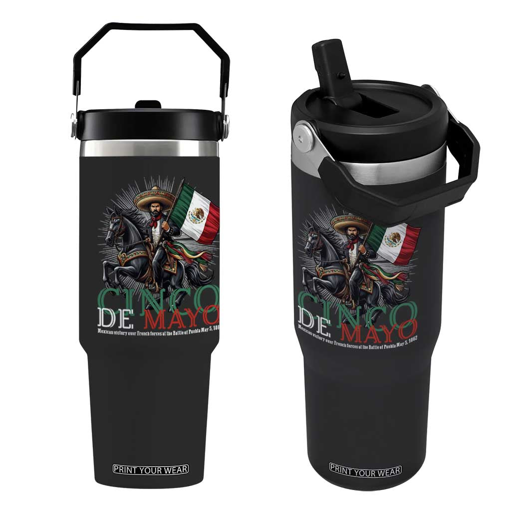 Cinco De Mayo Battle Of Puebla Flip Straw Tumbler Historical Mexican Heritage TS12 One Size: 30 oz Black Print Your Wear
