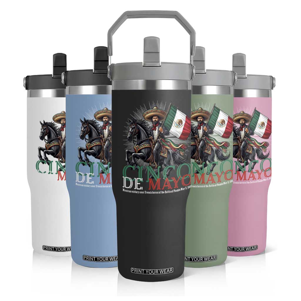 Cinco De Mayo Battle Of Puebla Flip Straw Tumbler Historical Mexican Heritage TS12 Print Your Wear
