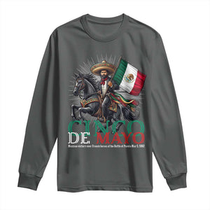 Cinco De Mayo Battle Of Puebla Long Sleeve Shirt Historical Mexican Heritage TS12 Dark Heather Print Your Wear