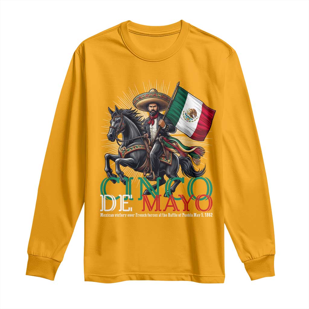 Cinco De Mayo Battle Of Puebla Long Sleeve Shirt Historical Mexican Heritage TS12 Gold Print Your Wear