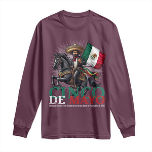 Cinco De Mayo Battle Of Puebla Long Sleeve Shirt Historical Mexican Heritage TS12 Maroon Print Your Wear