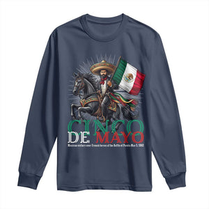Cinco De Mayo Battle Of Puebla Long Sleeve Shirt Historical Mexican Heritage TS12 Navy Print Your Wear