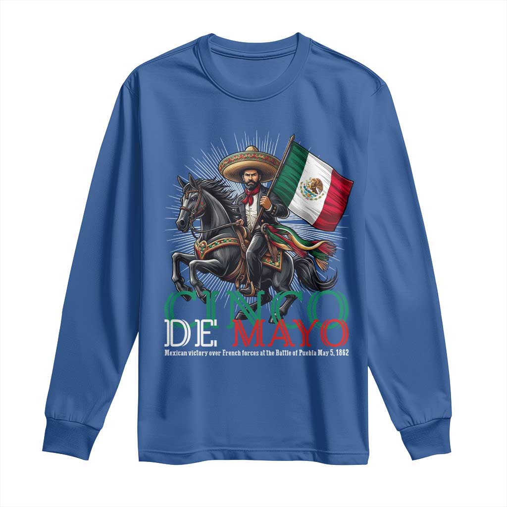 Cinco De Mayo Battle Of Puebla Long Sleeve Shirt Historical Mexican Heritage TS12 Royal Blue Print Your Wear