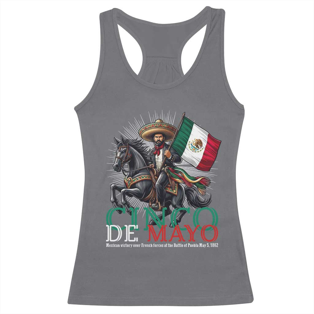 Cinco De Mayo Battle Of Puebla Racerback Tank Top Historical Mexican Heritage TS12 Charcoal Print Your Wear