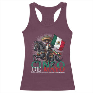 Cinco De Mayo Battle Of Puebla Racerback Tank Top Historical Mexican Heritage TS12 Maroon Print Your Wear