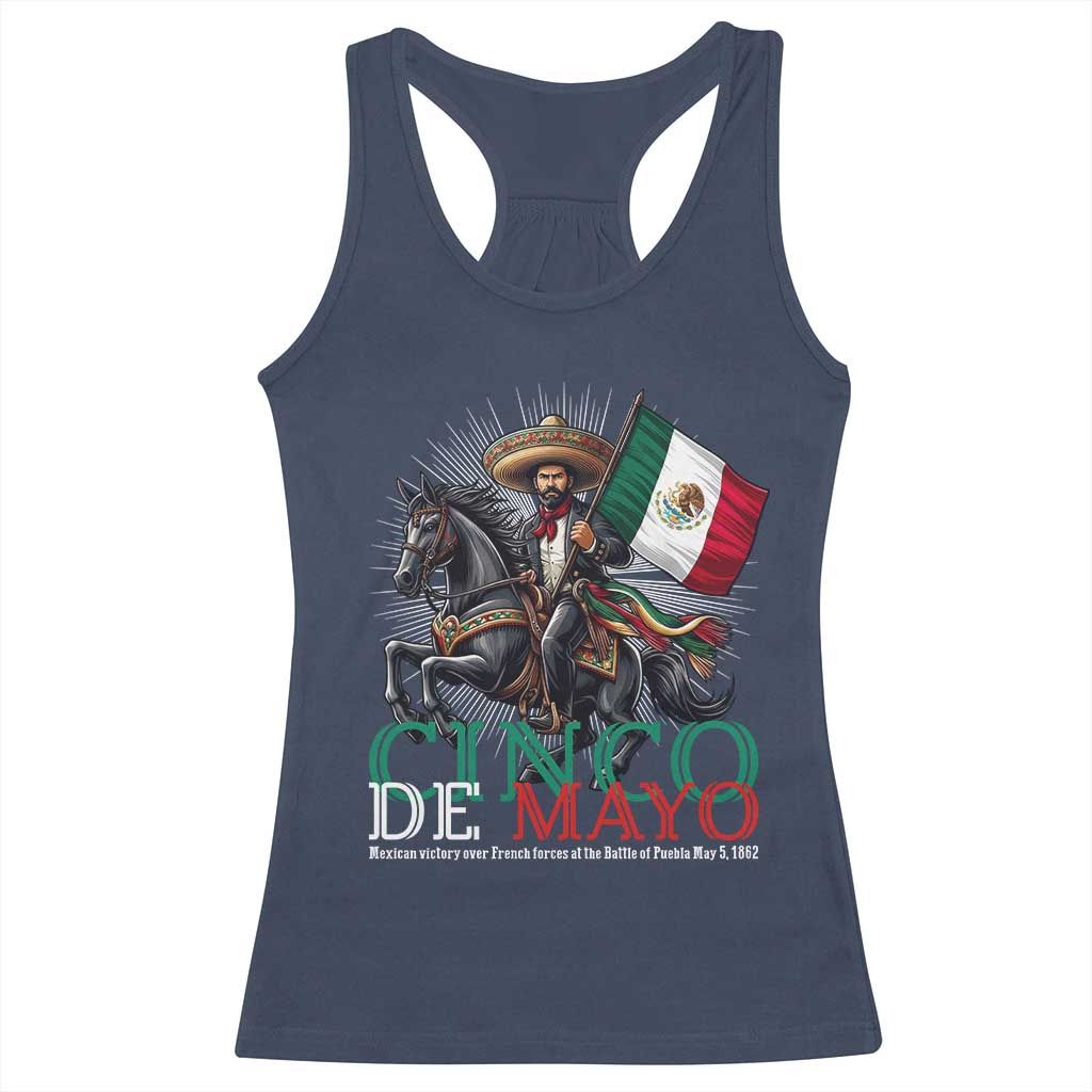Cinco De Mayo Battle Of Puebla Racerback Tank Top Historical Mexican Heritage TS12 Navy Print Your Wear