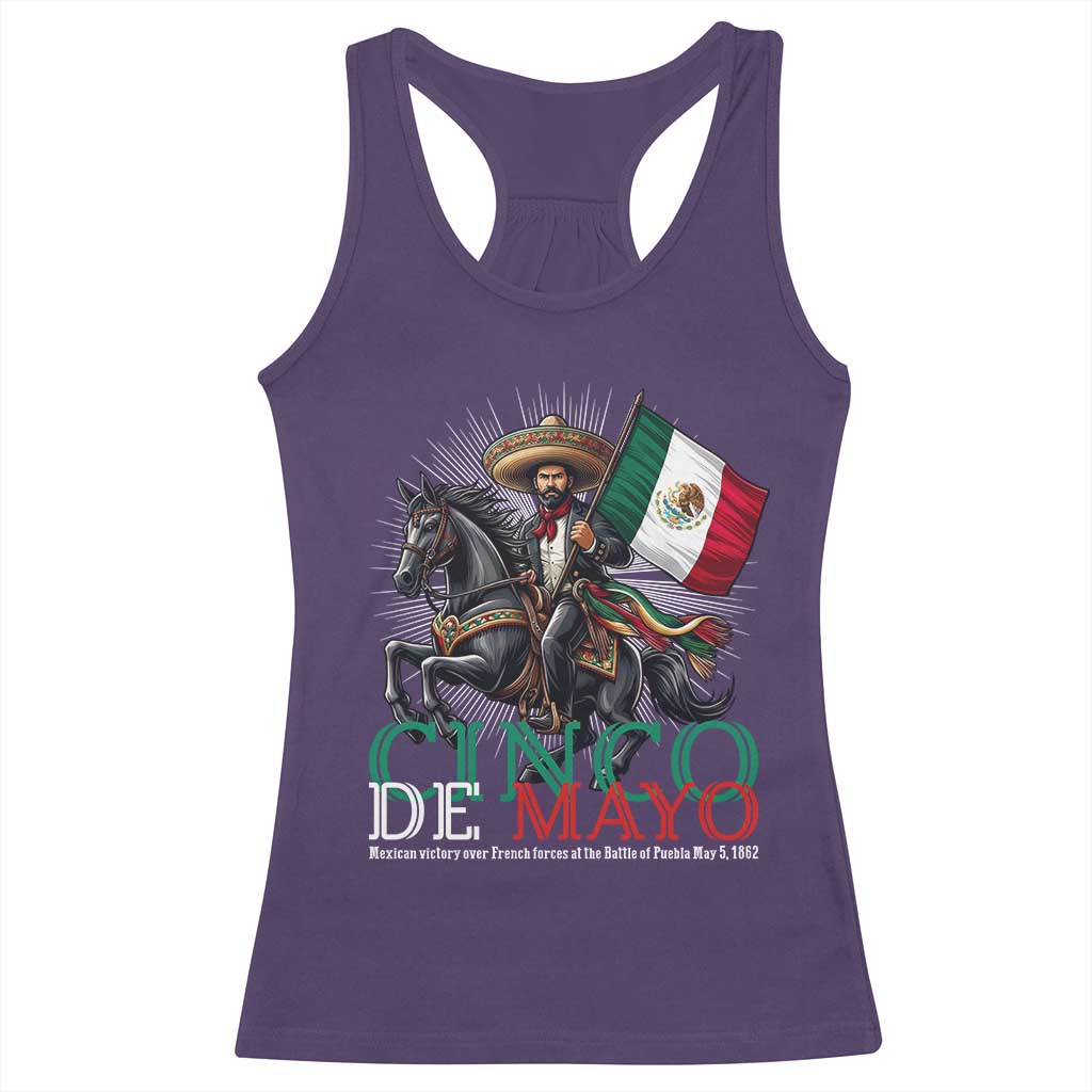 Cinco De Mayo Battle Of Puebla Racerback Tank Top Historical Mexican Heritage TS12 Purple Print Your Wear