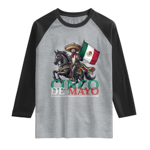 Cinco De Mayo Battle Of Puebla Raglan Shirt Historical Mexican Heritage TS12 Heather Gray Black Print Your Wear