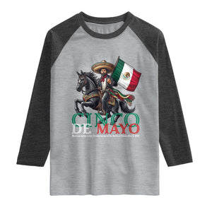 Cinco De Mayo Battle Of Puebla Raglan Shirt Historical Mexican Heritage TS12 Heather Gray Heather Charcoal Print Your Wear