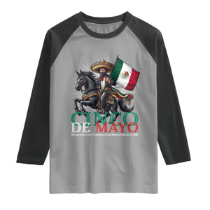 Cinco De Mayo Battle Of Puebla Raglan Shirt Historical Mexican Heritage TS12 Sport Gray Black Print Your Wear