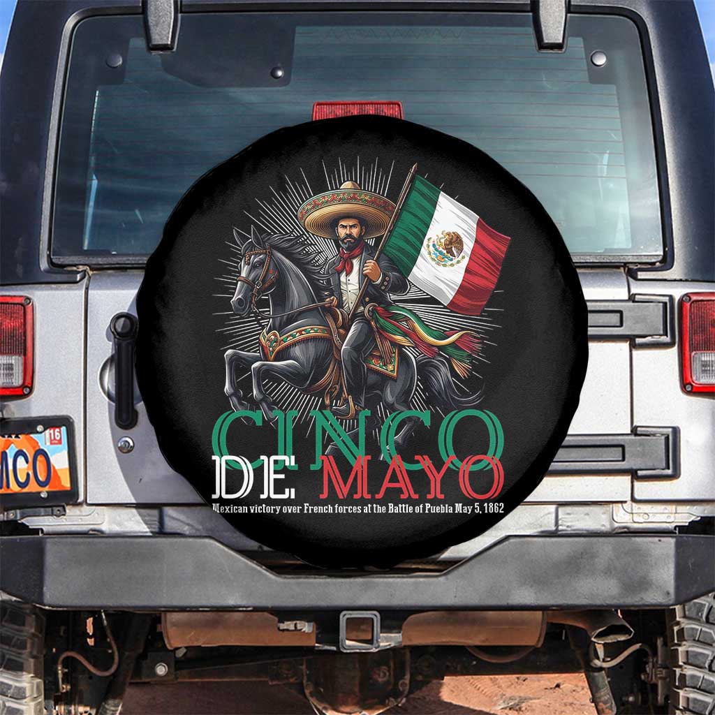 Cinco De Mayo Battle Of Puebla Spare Tire Cover Historical Mexican Heritage TS12 No hole Black Print Your Wear