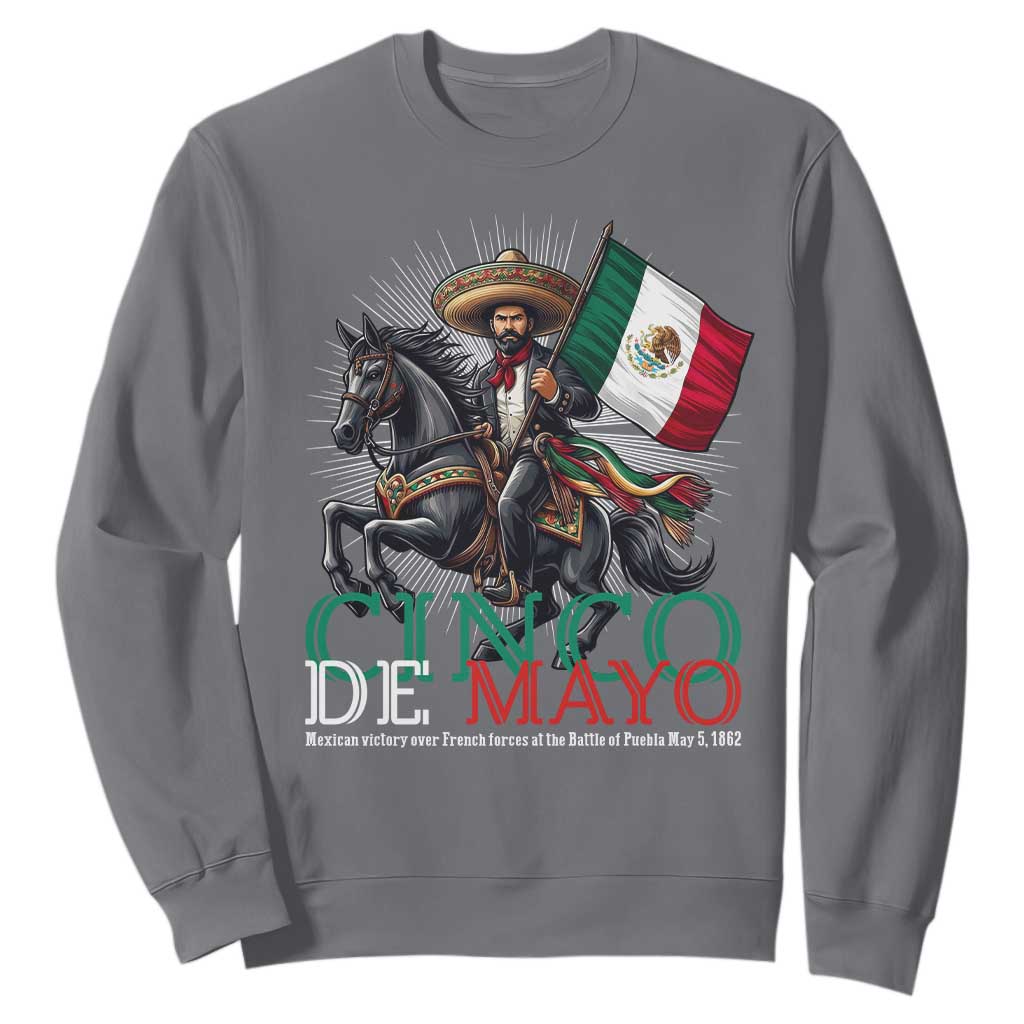 Cinco De Mayo Battle Of Puebla Sweatshirt Historical Mexican Heritage TS12 Charcoal Print Your Wear