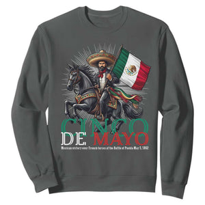 Cinco De Mayo Battle Of Puebla Sweatshirt Historical Mexican Heritage TS12 Dark Heather Print Your Wear