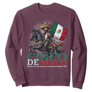 Cinco De Mayo Battle Of Puebla Sweatshirt Historical Mexican Heritage TS12 Maroon Print Your Wear