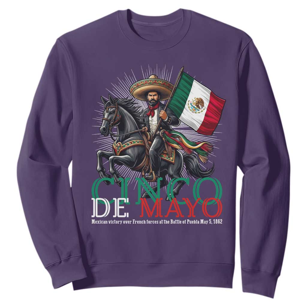 Cinco De Mayo Battle Of Puebla Sweatshirt Historical Mexican Heritage TS12 Purple Print Your Wear