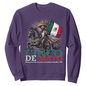 Cinco De Mayo Battle Of Puebla Sweatshirt Historical Mexican Heritage TS12 Purple Print Your Wear