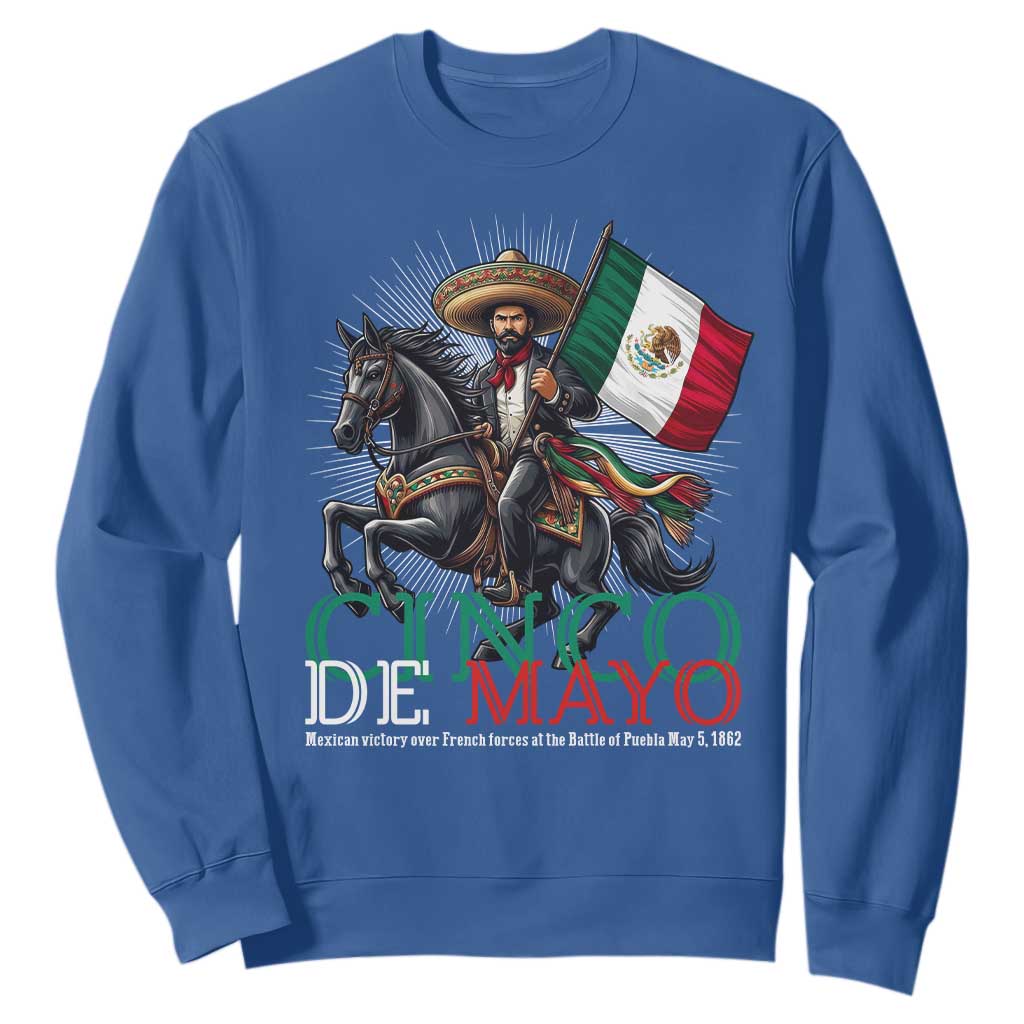 Cinco De Mayo Battle Of Puebla Sweatshirt Historical Mexican Heritage TS12 Royal Blue Print Your Wear