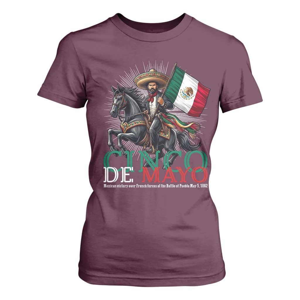 Cinco De Mayo Battle Of Puebla T Shirt For Women Historical Mexican Heritage TS12 Maroon Print Your Wear