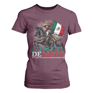 Cinco De Mayo Battle Of Puebla T Shirt For Women Historical Mexican Heritage TS12 Maroon Print Your Wear