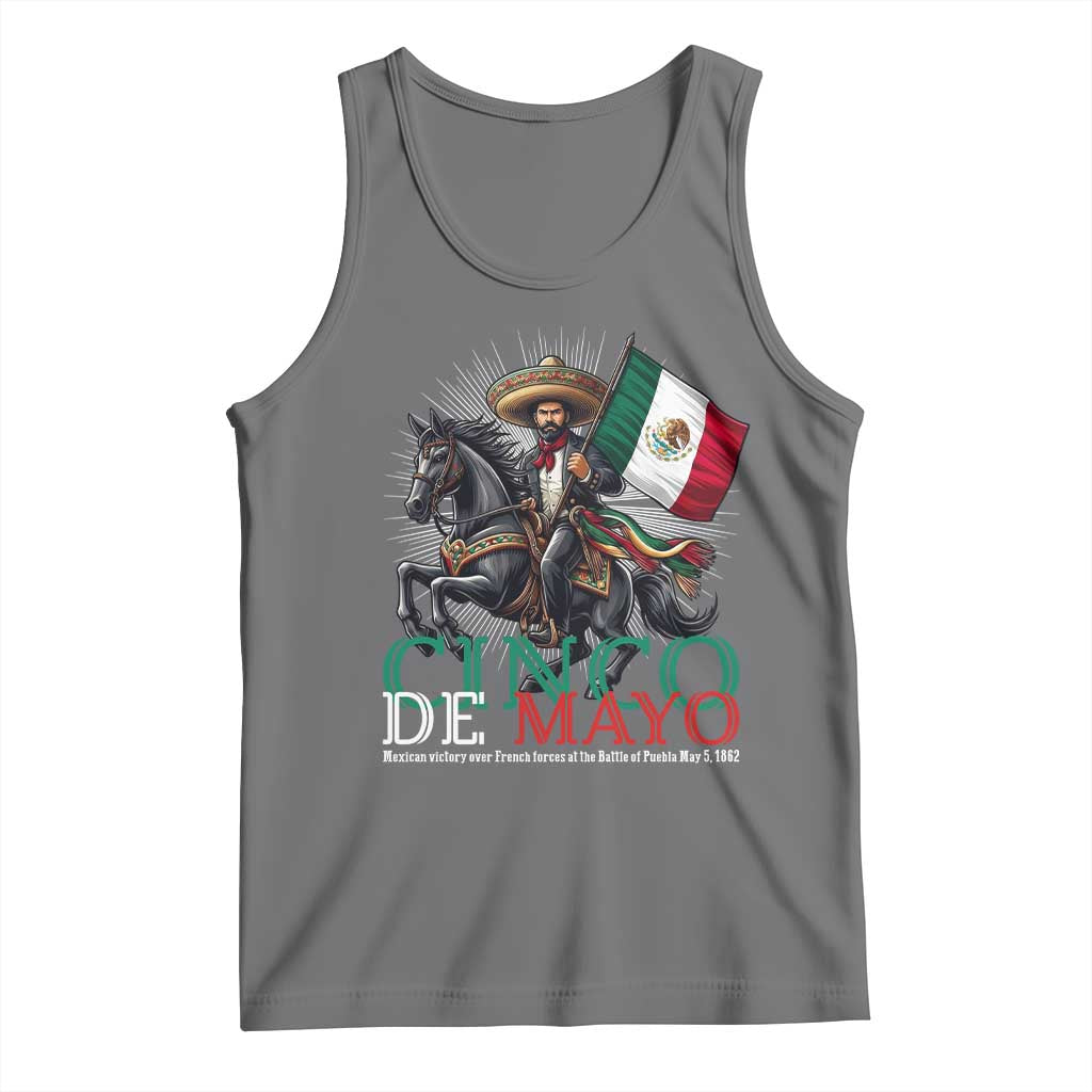 Cinco De Mayo Battle Of Puebla Tank Top Historical Mexican Heritage TS12 Black Heather Print Your Wear