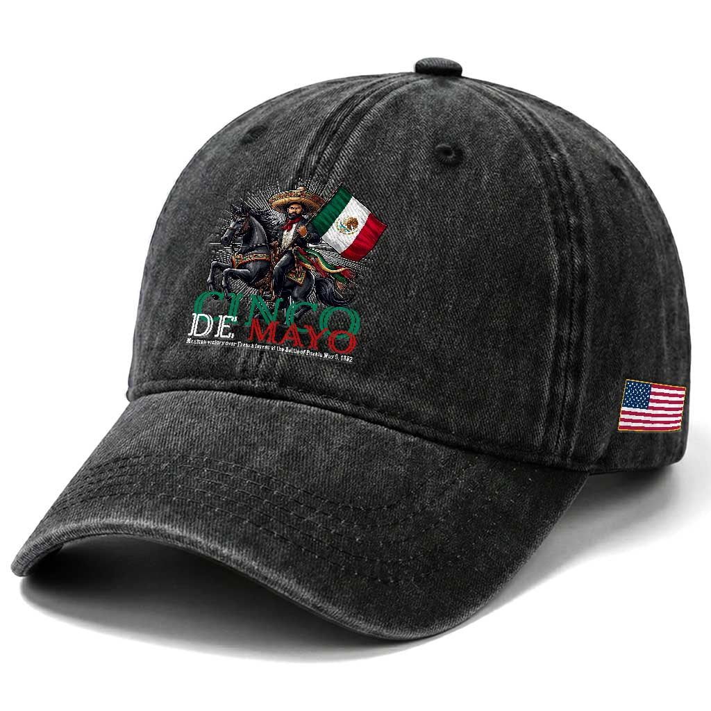Cinco De Mayo Battle Of Puebla Washed Cotton Baseball Cap Historical Mexican Heritage TS12 Print Your Wear