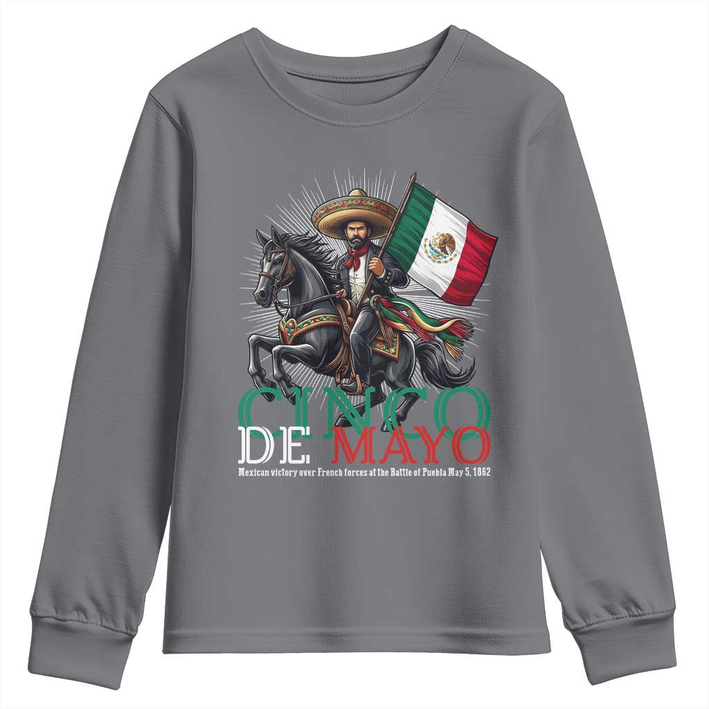 Cinco De Mayo Battle Of Puebla Youth Sweatshirt Historical Mexican Heritage TS12 Charcoal Print Your Wear