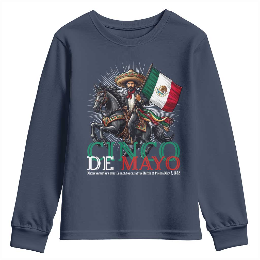 Cinco De Mayo Battle Of Puebla Youth Sweatshirt Historical Mexican Heritage TS12 Navy Print Your Wear