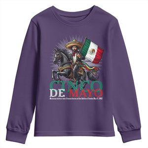 Cinco De Mayo Battle Of Puebla Youth Sweatshirt Historical Mexican Heritage TS12 Purple Print Your Wear