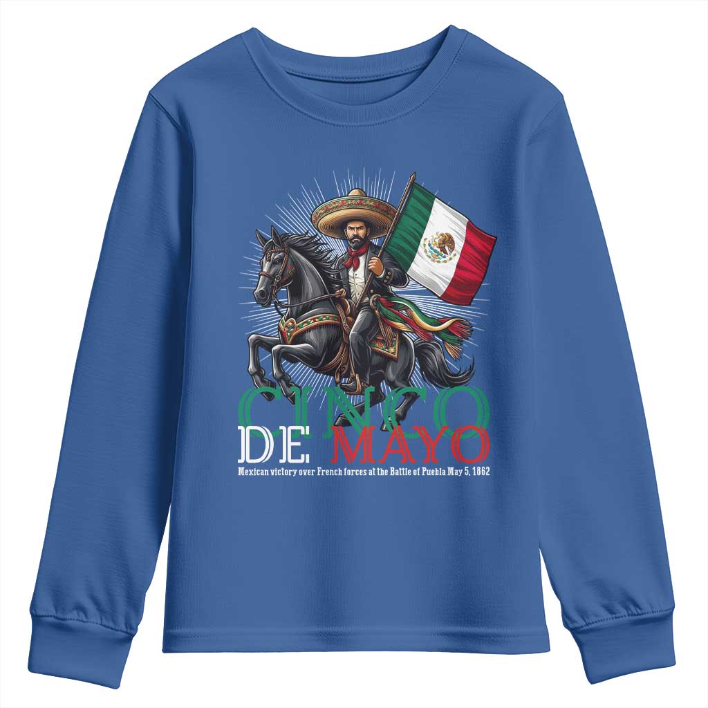Cinco De Mayo Battle Of Puebla Youth Sweatshirt Historical Mexican Heritage TS12 Royal Blue Print Your Wear