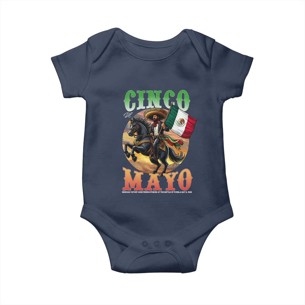 Cinco De Mayo Battle Of Puebla Baby Onesie Mexican Victory Heritage Pride TS12 Navy Print Your Wear