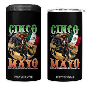 Cinco De Mayo Battle Of Puebla 4 in 1 Can Cooler Tumbler Mexican Victory Heritage Pride TS12 One Size: 16 oz Black Print Your Wear