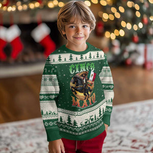 Cinco De Mayo Battle Of Puebla Ugly Christmas Sweater Mexican Victory Heritage Pride TS12 Forest Green Beige Print Your Wear