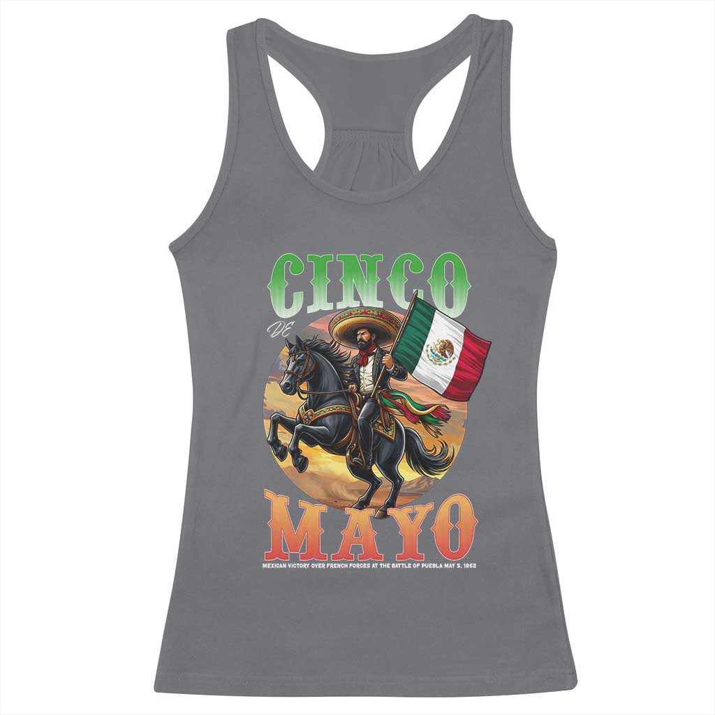Cinco De Mayo Battle Of Puebla Racerback Tank Top Mexican Victory Heritage Pride TS12 Charcoal Print Your Wear