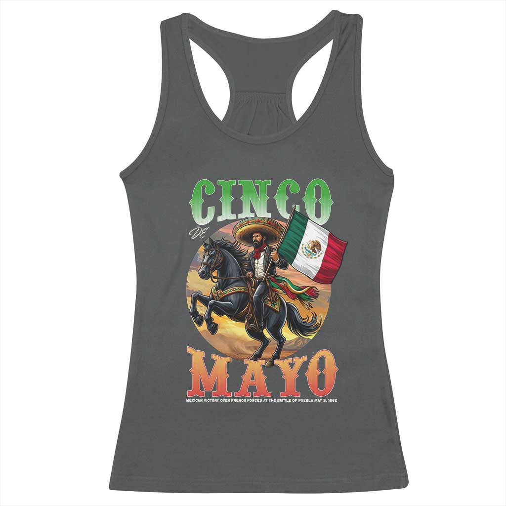 Cinco De Mayo Battle Of Puebla Racerback Tank Top Mexican Victory Heritage Pride TS12 Dark Heather Print Your Wear