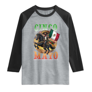 Cinco De Mayo Battle Of Puebla Raglan Shirt Mexican Victory Heritage Pride TS12 Heather Gray Black Print Your Wear