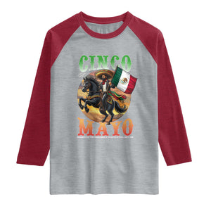 Cinco De Mayo Battle Of Puebla Raglan Shirt Mexican Victory Heritage Pride TS12 Heather Gray Heather Red Print Your Wear