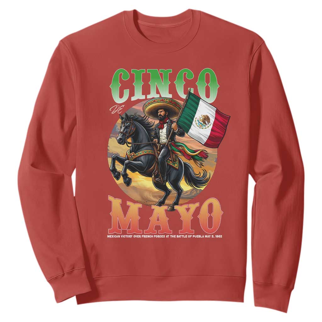Cinco De Mayo Battle Of Puebla Sweatshirt Mexican Victory Heritage Pride TS12 Red Print Your Wear