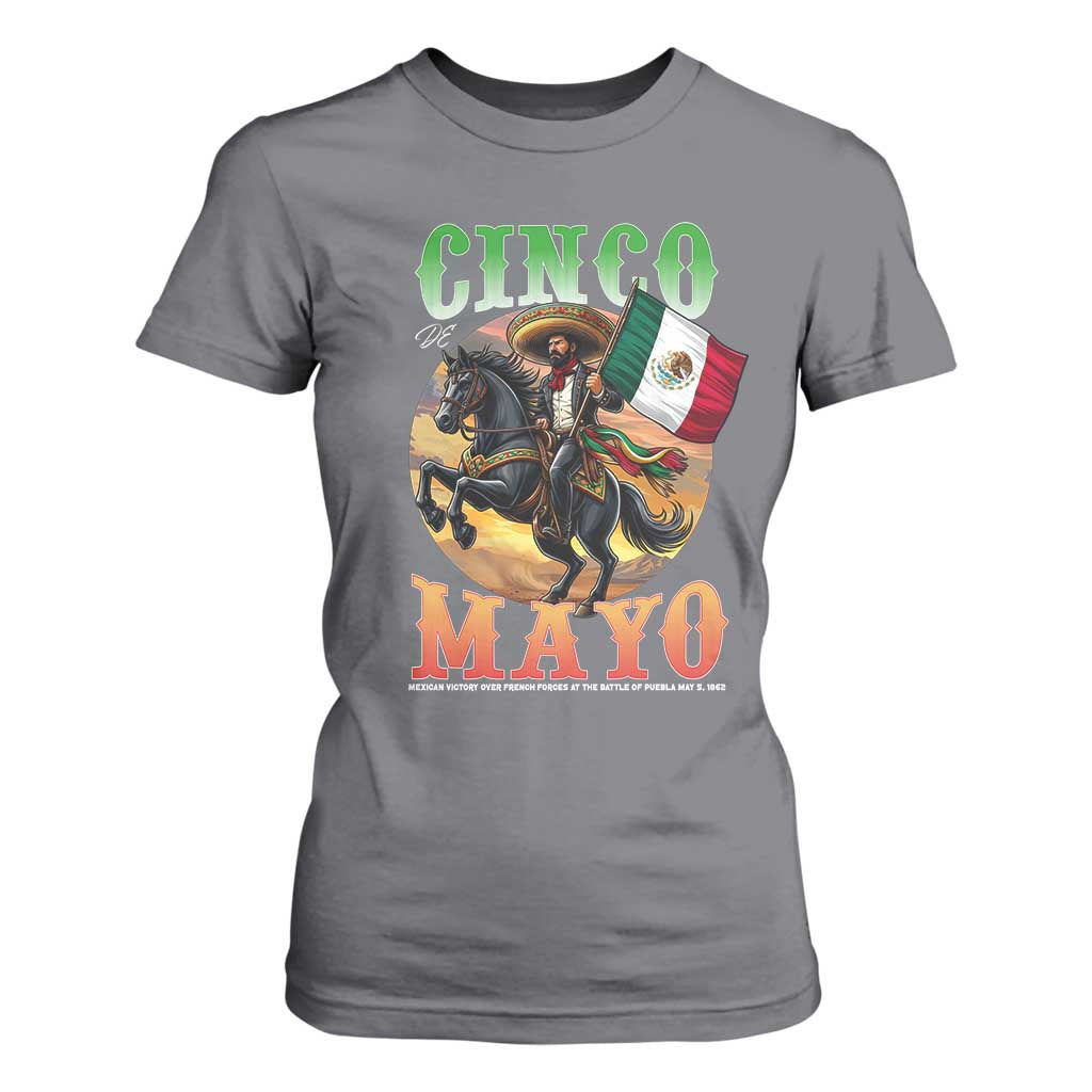 Cinco De Mayo Battle Of Puebla T Shirt For Women Mexican Victory Heritage Pride TS12 Charcoal Print Your Wear