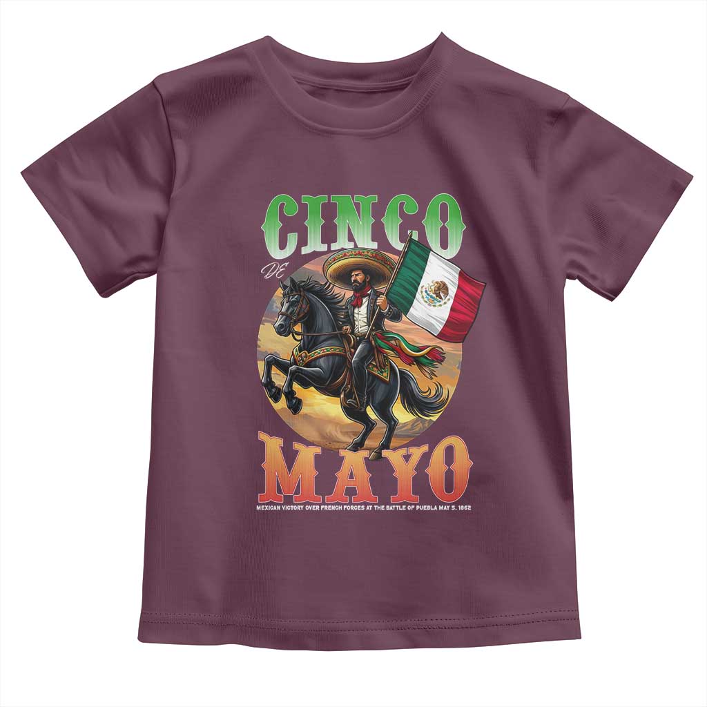Cinco De Mayo Battle Of Puebla Toddler T Shirt Mexican Victory Heritage Pride TS12 Maroon Print Your Wear