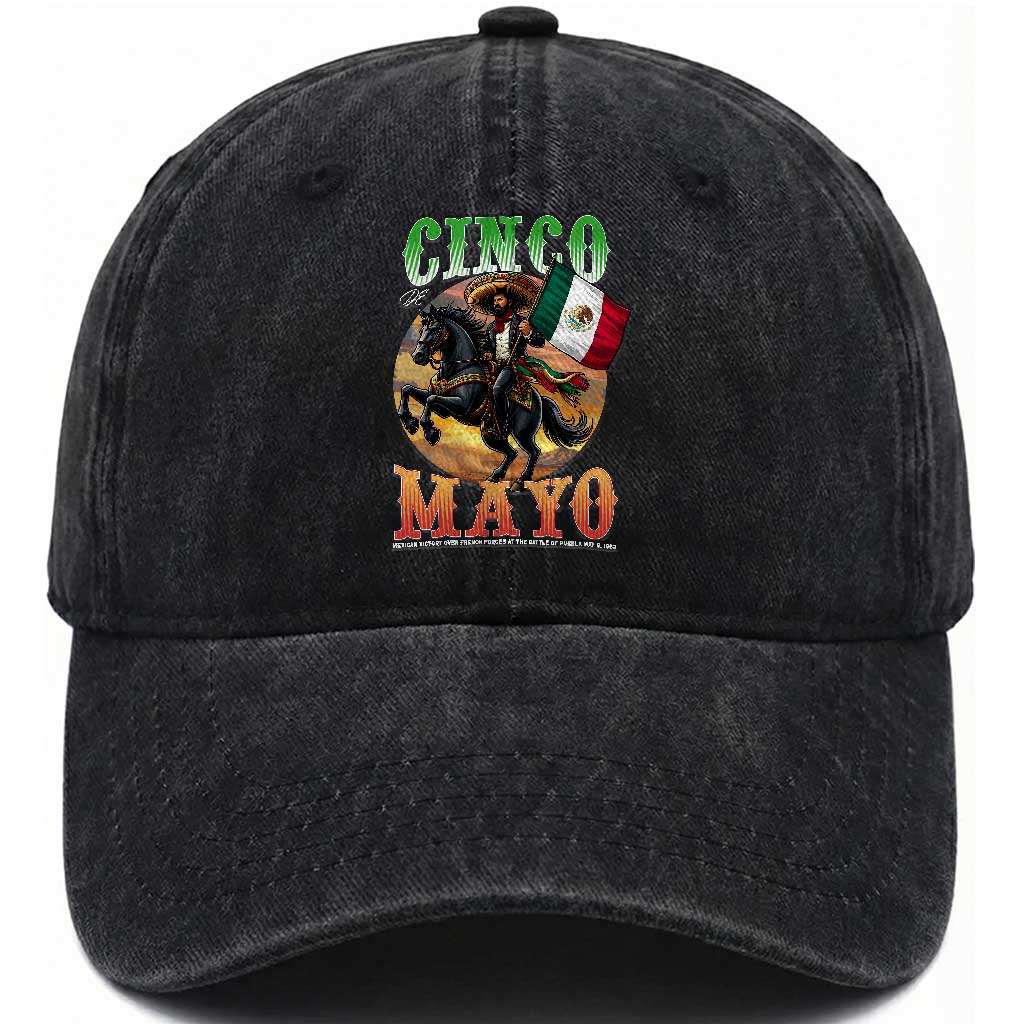 Cinco De Mayo Battle Of Puebla Washed Cotton Baseball Cap Mexican Victory Heritage Pride TS12 Print Your Wear